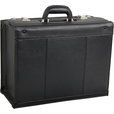 A1 Luggage Leather Pilot Case, Black A12619199