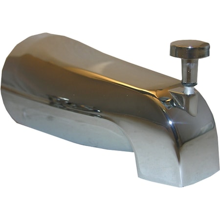 Westlake Pipe & Fittings 5/8'' Slip-Fit Chrome Bathtub Spout with Diverter 08-1013