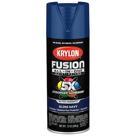 Fusion All-In-One 12 Oz Krylon Navy Paint & Primer Spray Paint, Gloss K02714007