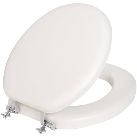 Bemis Mayfair Round Closed Front White Premium Soft Toilet Seat with Chromes Hinges 815CP_000