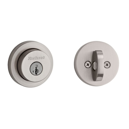 Kwikset Milan Round Rose Single Cylinder Deadbolt SmartKey with 6AL Latch and STRKP Strike Pack which 158RDT-15S.STRKP