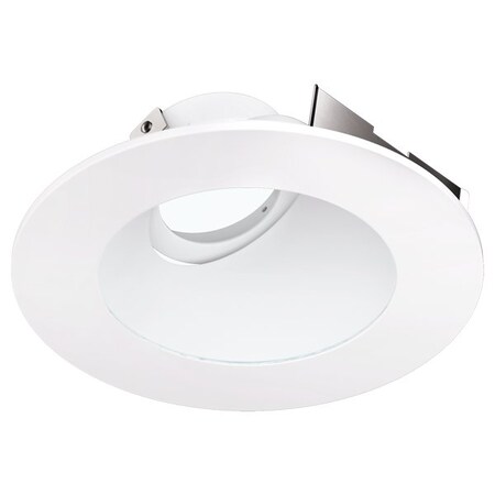 Elco Lighting 4in Universal Sloped Ceiling Koto Trim, Frosted Lens, Black with White Trim ELK4347W