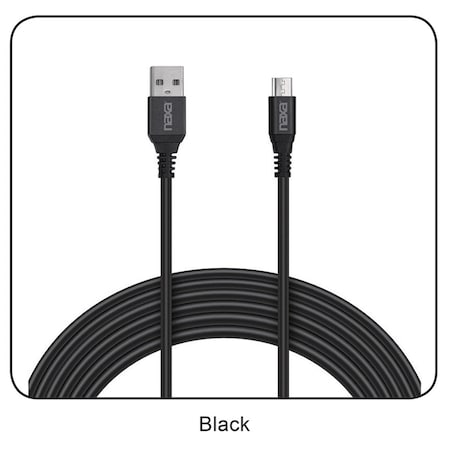 Naxa 3 Ft. Fast Charge and Sync Round Micro USB Cable-BLACK NAC-300-3FBLACK