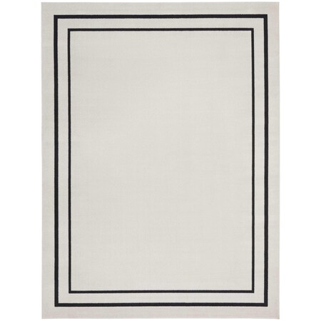 Homeroots 8' X 10' Ivory And Black Indoor Outdoor Area Rug 545533