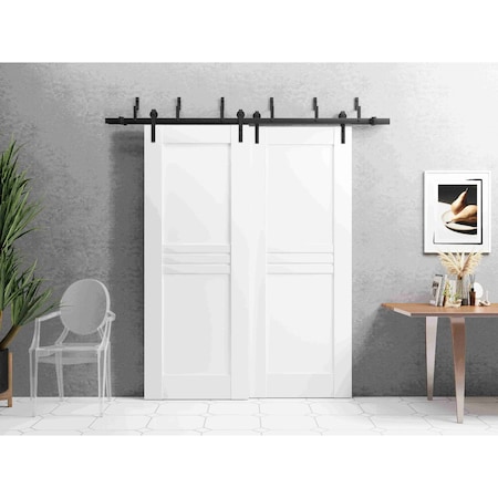 Vdomdoors Closet Bypass Interior Door, 36" x 80", Gray MELA7444BBB-WS-36