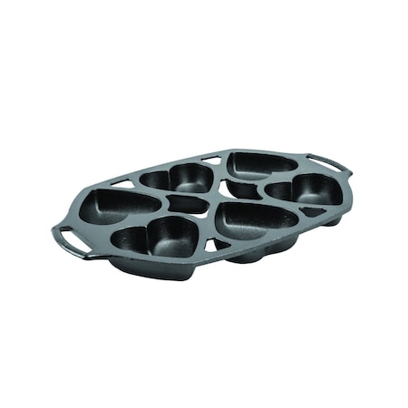 Lodge Seasoned Cast Iron Heart Mini Cake Pan, 3PK BWHRT