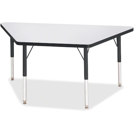 Jonti-Craft Berries Trapezoid Activity Tables, 24 in. x 48 in., E-height, Freckled Gray/Black/Black 6438JCE180