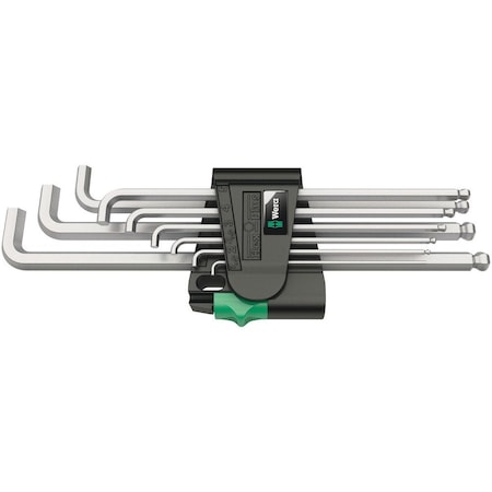 Wera 950/9 Hex-Plus 4 L-key set, metric, chrome-plated, 9 pieces 5073594001
