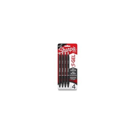 Sharpie S-Gel Pens - 0.7 mm Medium Pen Point - Refillable - Retractable - Black Ink - Gel-based - Black, 6PK 2096134