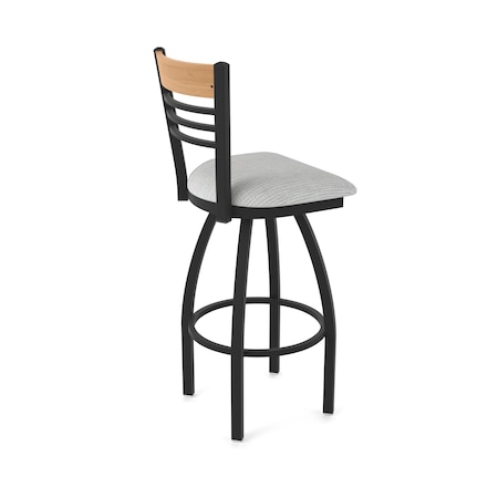 Holland Bar Stool Co Eleanor 25in Swivel Counter Stool with Black Wrinkle Finish, Medium Back and Graph Alpine Seat 880