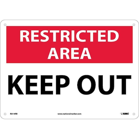 Nmc Restricted Area Keep Out Sign, RA14RB RA14RB
