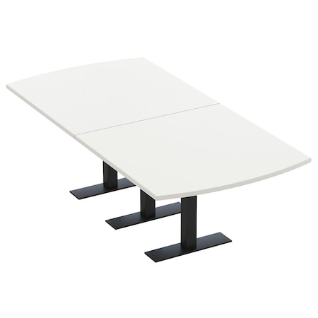 Skutchi Designs 8ft Arc Rectangle Conference Table With Power | Harmony Series | Person Meeting Room Table HAR-AREC-48X96-T.BK-W960-NA