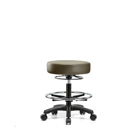Blue Ridge Ergonomics Vinyl Mini-Stool, Med Bench, CF, Casters, Taupe BR-VMBMS-RG-CF-RC-8809
