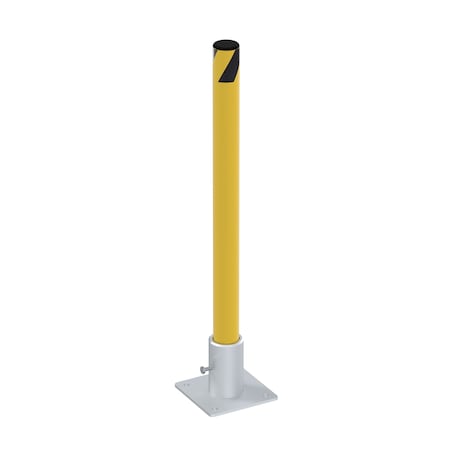 Vestil Steel Removable Pipe Safety Bollard 24 In x 1-3/4 In Yellow BOL-R-24-2