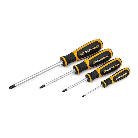 Gearwrench Screwdriver Set, Pozidriv, Dual Mat, 4 PC 80061H