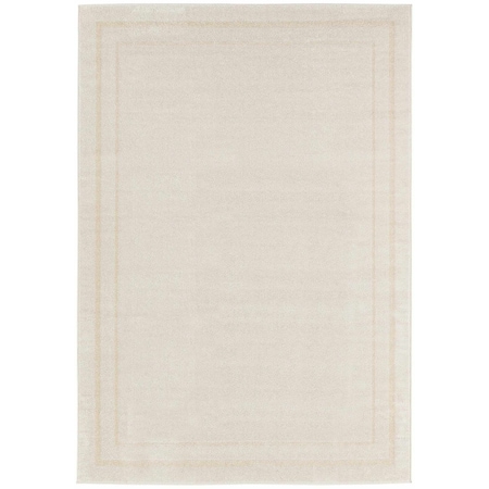 Homeroots 5' X 7' Ivory And Gold Indoor Outdoor Area Rug 572650