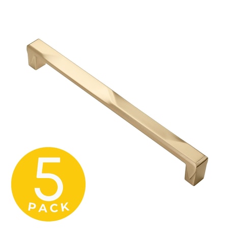 Sapphire Geiger Series 7-1/2 in. 192 mm Center-to-Center Modern Gold Cabinet Hardware Handle/Pull, 5PK SP-3771-192-BRA-5