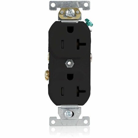 Leviton Straight Blade Receptacle, 5-20R, 20 A, 125V AC, Flush Mount, Self-Grounded TBR20-E