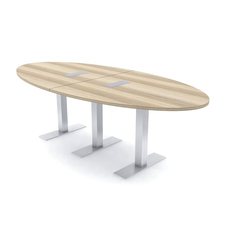 Skutchi Designs 6 Person Conference Table With Power Unit | 8' Oval Table | Harmony Series HAR-OVL-48X96-T-K525-ESIL