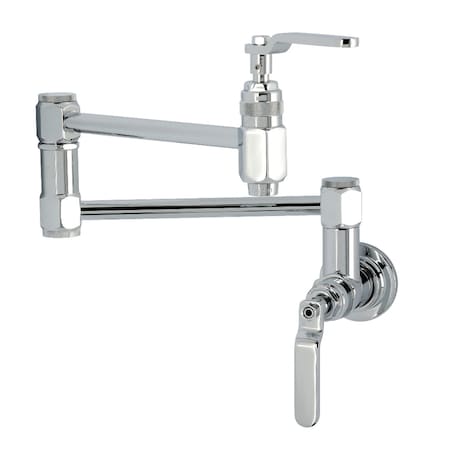 Kingston Brass Wall Mount Pot Filler Faucet, Polished Chrome KS5101KL