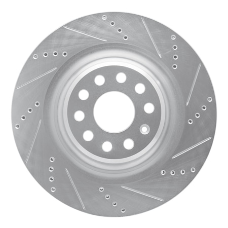Dynamic Friction Co DFC Brake Rotor - Drilled and Slotted - Silver 631-26006R