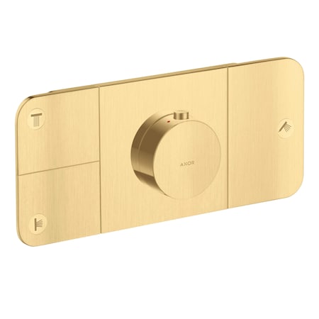 Axor ONE Thermostatic Module Trim for 3 Functions in Brushed Gold Optic 45713251