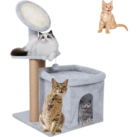 Simple Deluxe 33 inch Small Cat Tree Tower, Cat Tree for Indoor Cats, Cat Scratching Post with Sisal Scratching P 3A53PTTREESCRACH33G01