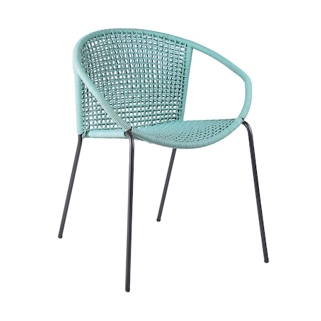 Homeroots Set of Two 25" Green Metal Outdoor Dining Chair, 2PK 490260