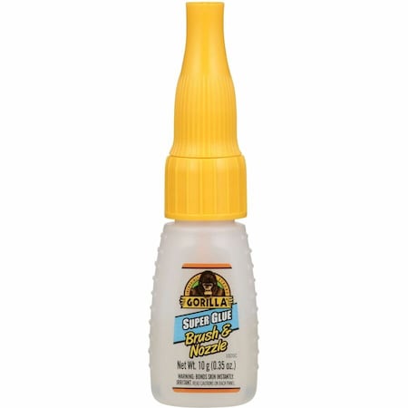 Gorilla Glue Construction Adhesive, Super Glue Brush & Nozzle Series, White, .35 fl oz, Cartridge 7500101