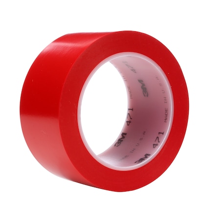 3M Floor Marking Tape, vinyl, No Legend, Red, 2 in W., 5.2 mil Thickness 471