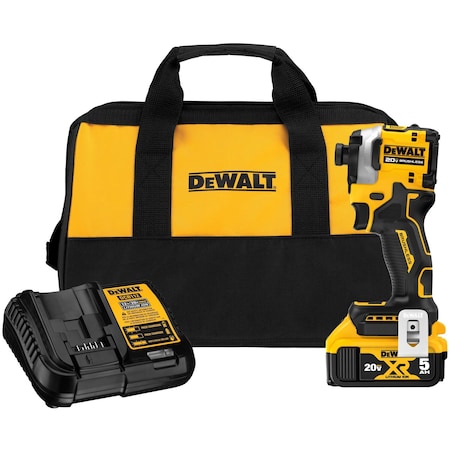 Dewalt Impact Driver Kit, 3250 RPM, 20 V DC DCF850P1