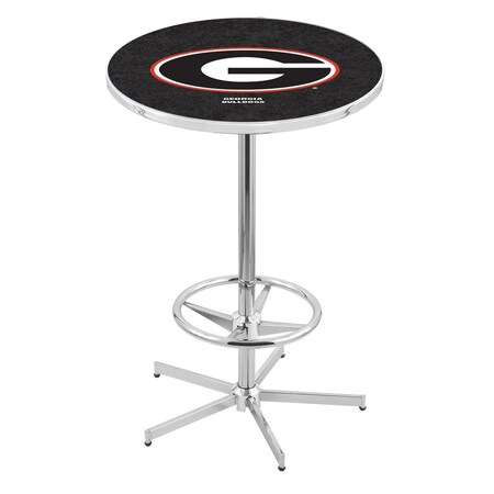 Holland Bar Stool Co 42" Chrome Georgia "G" Pub Table, 36" dia. Top L216C4236GA-G