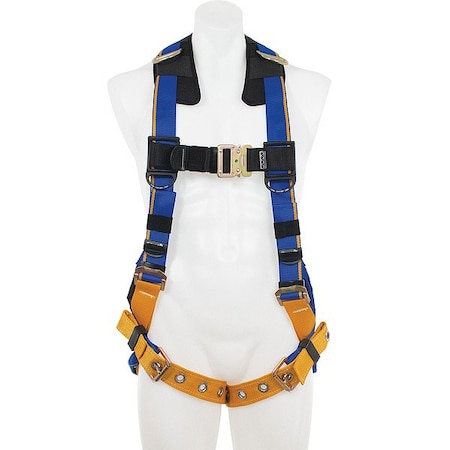 Werner Blue Armor Full Body Harness, XL, 425 lb, Quick-Connect Chest/ Tongue Leg Straps H142004