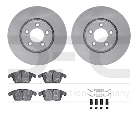 Dynamic Friction Co DFC Rotors with EURO 5000 Ceramic Brake Pads includes Hardware 6612-20071