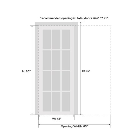 Sartodoors Sliding French Pocket Door with, Planum 0010 White Silk, Kit Trims Rail Hardware, Solid Wood Interi PLANUM0010PD-WS-42