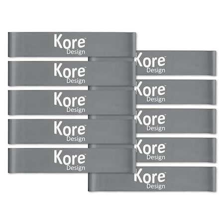 Kore Design Fidget Kick Bands, Silicone, 12in. to 24in., Grey, 10PK KDKB-0006