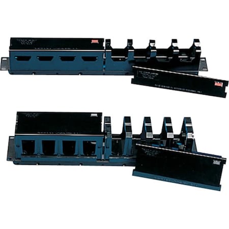 Siemon CABLE MGMT WIRE MANAGER, 19"W FOR S110 OR S210 BLOCKS, BLACK W/COVERS S110-RWM-01