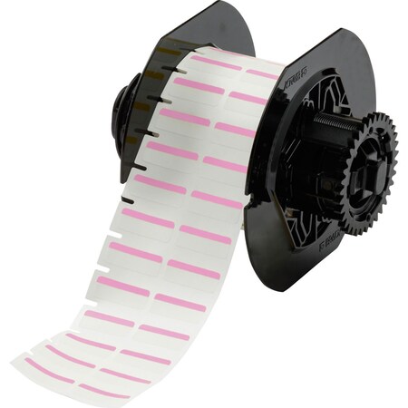 Brady Color Polyester Laboratory Labels 0.375 in H x 1 in W Pink, White 1500/RL B33-152-494-PK
