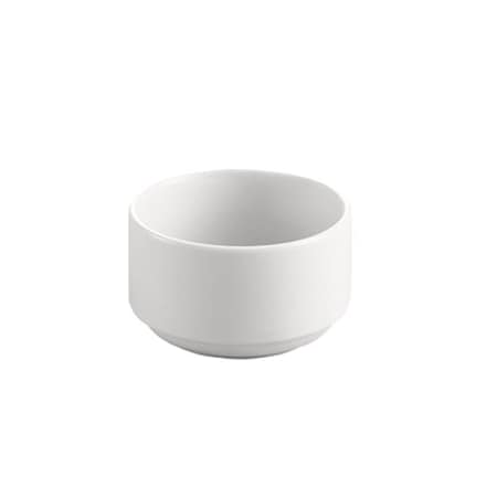 Cac Foodservice CAC China Clinton Rolled Edge 4-Inch Super White Porcelain Stacking Bouillon, 12-Ounce, 36PK RCN-48