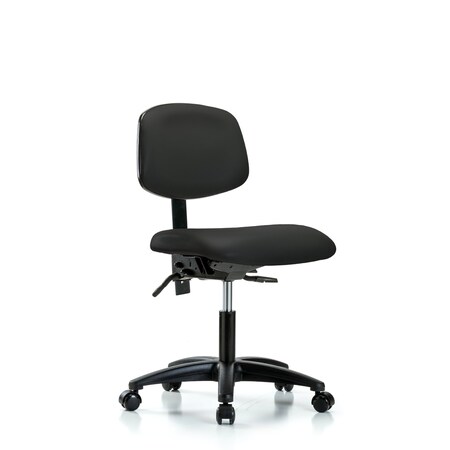 Blue Ridge Ergonomics Desk Chair Desk Chair, Vinyl, Tilt Casters, Blk, No Arms, 18" to 23" Height, Vinyl, Black BR-VDHCH-RG-T1-A0-RC-8540