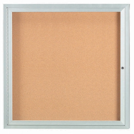 Aarco Illuminated Enclosed Bulletin Board w/ Clear Satin Anodized Al Frame, 36''Hx36''W DCC3636RI