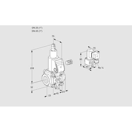 Honeywell Kromschroder Gas Solenoid Valve - VAS125R/LW, Auto Shut-Off, 500 mbar, IP65 Rated KS88017985