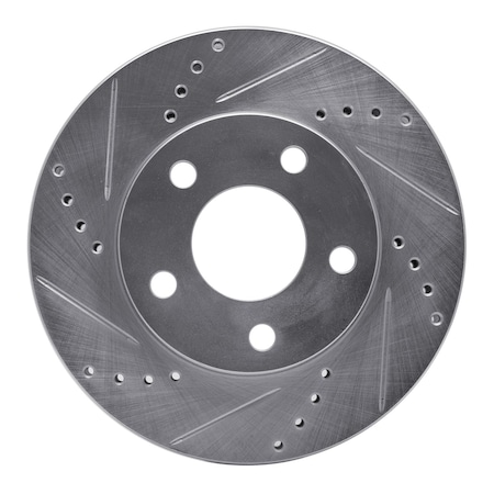 Dynamic Friction Co DFC Brake Rotor - Drilled and Slotted - Silver 631-52011L