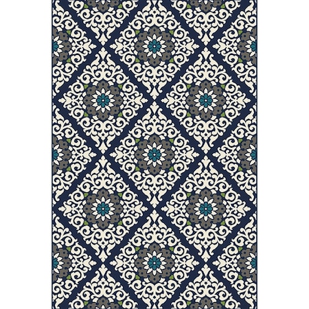 Backyard Bungalow San Miguel 6 ' 6''x9 ' 6'' Medallion in Diamond Plush Outdoor Rug 2330PN71DB.084