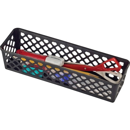 Oic Plastic Supply Basket, Black, 3PK OIC26200