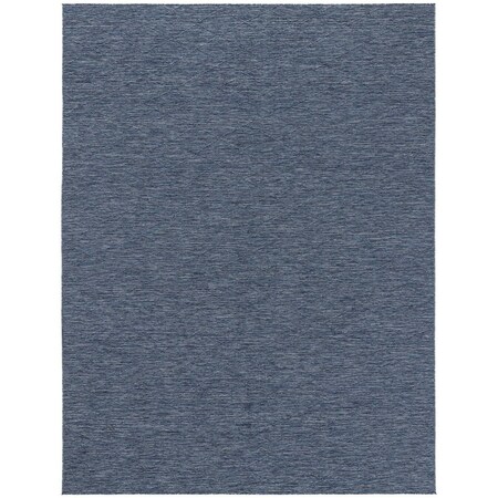Homeroots 9' X 12' Navy Blue And Ivory Geometric Indoor Outdoor Area Rug 551543