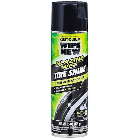 Wipe New Blazing Wet Tire Shine, 15 floz Can, Liquid, SolventLike 365324