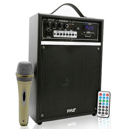 Pyle Pyle 300 Watt Outdoor Indoor Wireless Bluetooth PA Speaker with USB, SD Card Reader, FM Radio, Mic PWMAB250BK