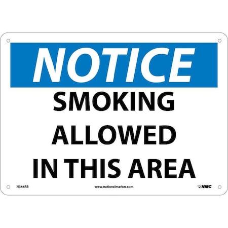 Nmc Notice Smoking Allowed In This Area Sign, N344RB N344RB