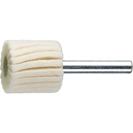 Pferd 1'' Mounted Felt Flap Wheel, 1'' Thick - 1/4'' Shank, Soft Grade 48542
